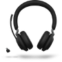 JABRA Evolve2 65 UC Stereo Headset on-ear Bluetooth wireless USB-C noise isolating black (26599-989-