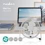 Nedis Multipack Tischventilator / Stromversorgung über USB / Durchmesser: 100 mm / 3 W / 1 Geschindigkeitsstufe / Weiss - 5 Stück