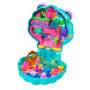 Mattel Polly Pocket Glitzerinsel-Schatulle, Spielset mit 1 Mini-Meerjungfrauenpuppe und Meerestieren
