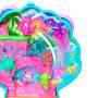 Mattel Polly Pocket Glitzerinsel-Schatulle, Spielset mit 1 Mini-Meerjungfrauenpuppe und Meerestieren