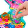 Mattel Polly Pocket Glitzerinsel-Schatulle, Spielset mit 1 Mini-Meerjungfrauenpuppe und Meerestieren
