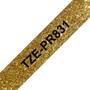 BROTHER TZEPR831 Schriftbandkassetten 6-12 mm Bandbreite Premium gold schwarz (TZEPR831)
