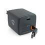 Nedis Netzladegerät / 30 W / Mit einziehbarem Kabel / GaN / PD3.0 30W / 1.5 / 2.0 / 2.5 / 3.0 A / Anzahl der Ausgänge: 1 / USB-C™ / Aufrollbares USB-C™-Kabel / 0.75 m / Automatische Spannungswahl / Schwarz
