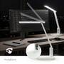 Nedis LED-Schreibtischlampe / Dimmbar / 3 Licht-Modi / 220 lm / Wiederaufladbar / DimmSchalter / Weiss