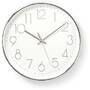 Nedis Wanduhr| Durchmesser 300 mm| Kunststoff| Silber Weiss