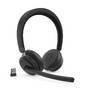 LENOVO 6550 Headset on-ear Bluetooth wireless active noise cancelling USB-C black Certified for Micr