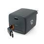 Nedis Netzladegerät / 30 W / Mit einziehbarem Kabel / GaN / PD3.0 30W / 1.5 / 2.0 / 2.5 / 3.0 A / Anzahl der Ausgänge: 1 / USB-C™ / Aufrollbares USB-C™-Kabel / 0.75 m / Automatische Spannungswahl / Schwarz
