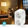 Nedis SmartLife Smart Stecker / IP21 / Leistungsmesser / 3680 W / Type F (CEE 7/7) / 0 - 55 °C / Android™ / IOS / 2-Weg / Weiss / 1 Stück