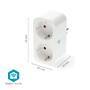 Nedis SmartLife Smart Stecker / IP21 / Leistungsmesser / 3680 W / Type F (CEE 7/7) / 0 - 55 °C / Android™ / IOS / 2-Weg / Weiss / 1 Stück