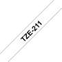 Brother SCHRIFT SCHWARZ / BAND WEISS (TZE211 PRÄGEBAND 6MM)