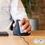 R-GO Tools R-Go Maus HE ergonomisch links  USB       mittel  schw./silb retail (RGOHELE)
