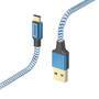 Hama Ladekabel Reflective USB-A - USB-C 1.5 m Nylon Blau - Digital