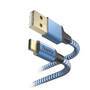 Hama Ladekabel Reflective USB-A - USB-C 1.5 m Nylon Blau - Digital
