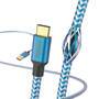 Hama Ladekabel Reflective USB-A - USB-C 1.5 m Nylon Blau - Digital