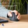 R-Go HE Mouse - Ergonomic mouse - Large (Hand Size above 185mm) - Left Handed - wireless - Left-hand - Vertical design - RF Wireless - 2500 DPI - Black - Silver