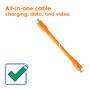 Club 3D Club3D Lifestyle USB-C Kabel  PD 240W,20Gbps  2m orangeSt/St retail (CAC-3000)