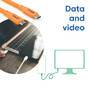 Club 3D Club3D Lifestyle USB-C Kabel  PD 240W,20Gbps  2m orangeSt/St retail (CAC-3000)