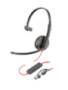 HP Poly Blackwire 3225 Stereo USB-C Headset +3,5mm Plug +USB-C/A Adapter Bulk (8X229A6)