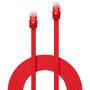 LINDY Cat.6 Flachband Patchkabel rot, 0,3m Ohne Schirmung (47510)
