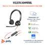 HP Poly Blackwire 3325 Stereo Microsoft Teams Certified USB-C Headset +3.5mm Plug +USB-C/A Adapter (
