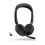 JABRA Evolve2 65 Flex MS Stereo Headset on-ear Bluetooth wireless active noise cancelling USB-A blac