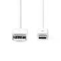 Nedis USB-Kabel / USB 2.0 / USB-A Stecker / USB-C™ Stecker / 15 W / 480 Mbps / Vernickelt / 1.00 m / Rund / PVC / Schwarz / Label