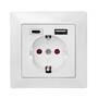 Logilink Unterputz-Steckdose, 1x CEE 7/3, 1x USB-A, 1x USB-C (PA0262)