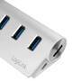 Logilink USB 3.0 HUB 3-Port, mit Kartenleser, ALU, silber (CR0045)