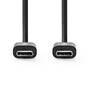 Nedis USB-Kabel / USB 2.0 / USB-C™ Stecker / USB-C™ Stecker / 60 W / 480 Mbps / Vernickelt / 3.00 m / Rund / PVC / Schwarz / Box