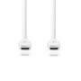Nedis USB-Kabel / USB 3.2 Gen 1 / USB-C™ Stecker / USB-C™ Stecker / 60 W / 4K@60Hz / 5 Gbps / Vernickelt / 2.00 m / Rund / PVC / Weiss / Box