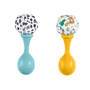Mattel Fisher-Price Babys Rumba-Rasseln Spielzeug, 2er-Set für Babys ab 3 Monaten, kontrastreiches D