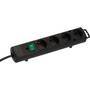Brennenstuhl 1153100100 - 2 m - 4 AC outlet(s) - Indoor - Black - 320 mm - Black