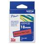 Brother Laminated tape 18mm - Black on red - TZe - Grey - Thermal transfer - Brother - PT-2100VP - PT-7600 - PT-2430PC - PT-2700 - PT-2730 - PT-9600 - PT-9700PC - PT-9800PCN