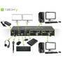 Techly IDATA-DP-KVM2 - 3840 x 2160 pixels - 4K Ultra HD - Black